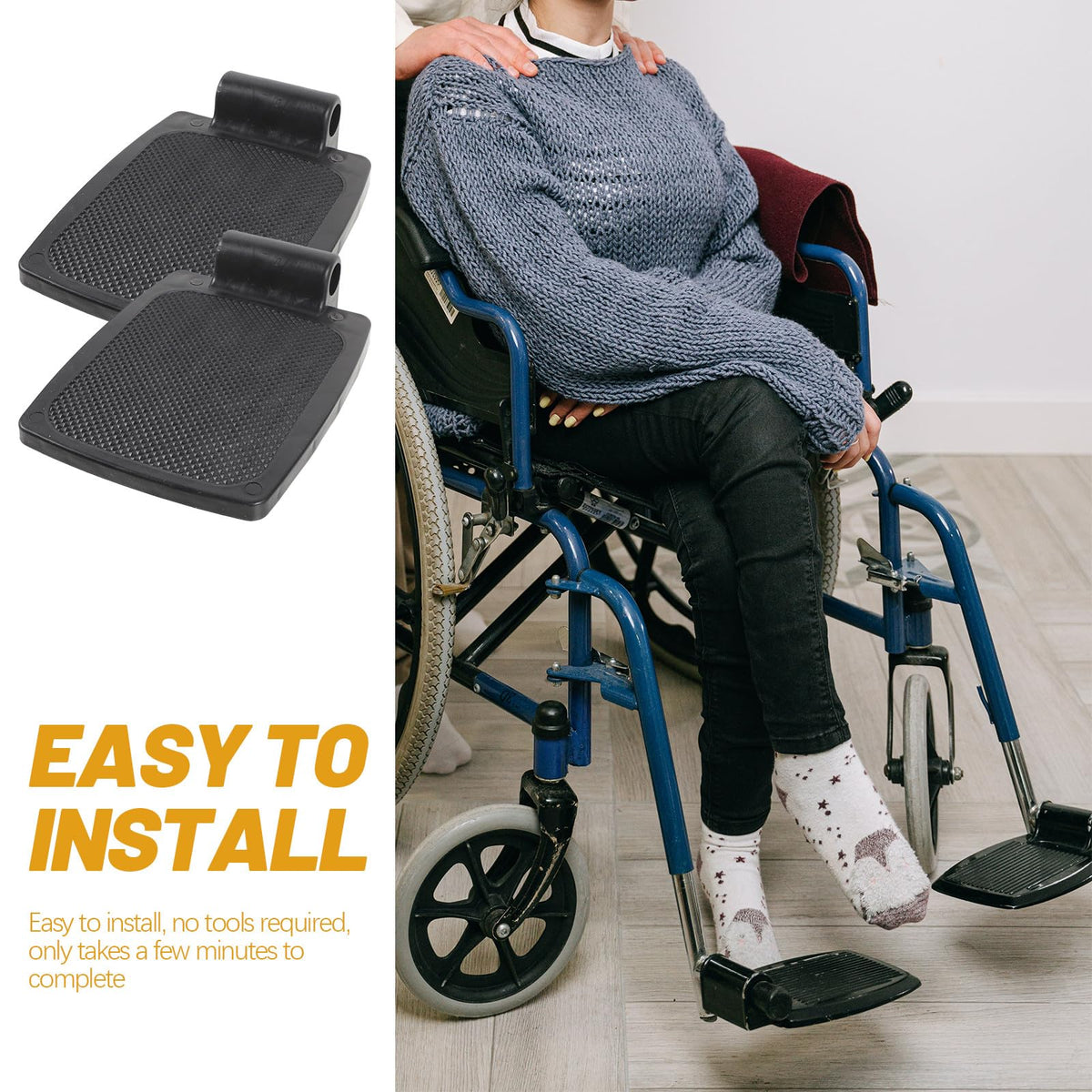 Heavy Duty Wheelchair Footplates Plastic Footrest Pair N140