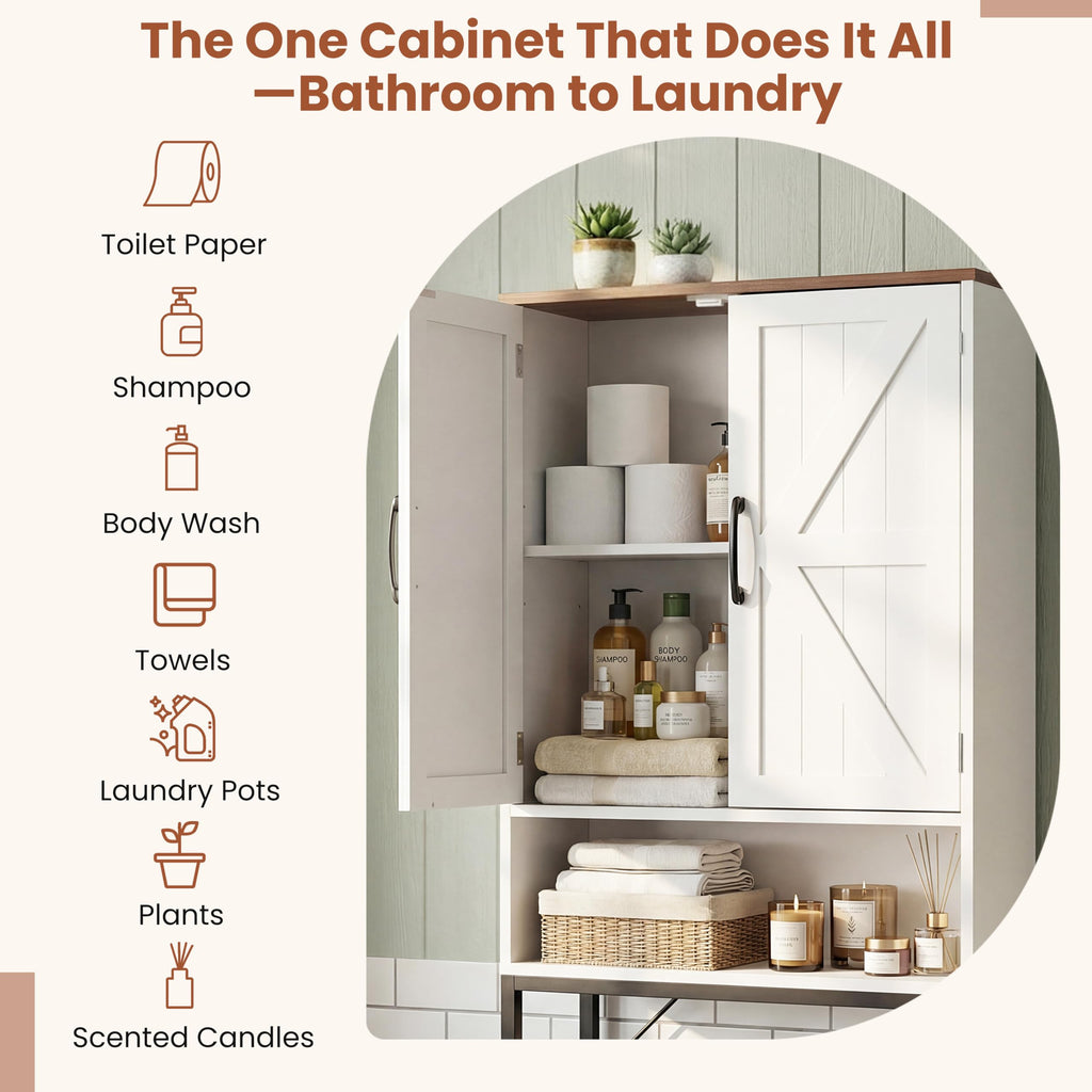 White Over The Toilet Storage Cabinet Y961668