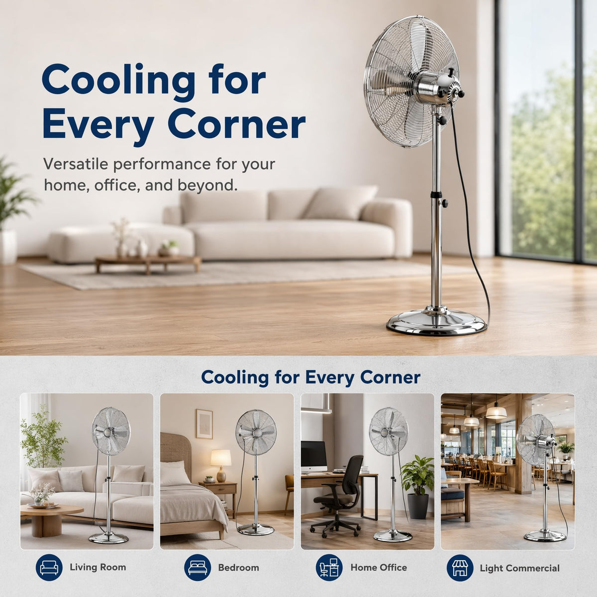 16-Inch 3-Speed Oscillating Pedestal Fan T39615