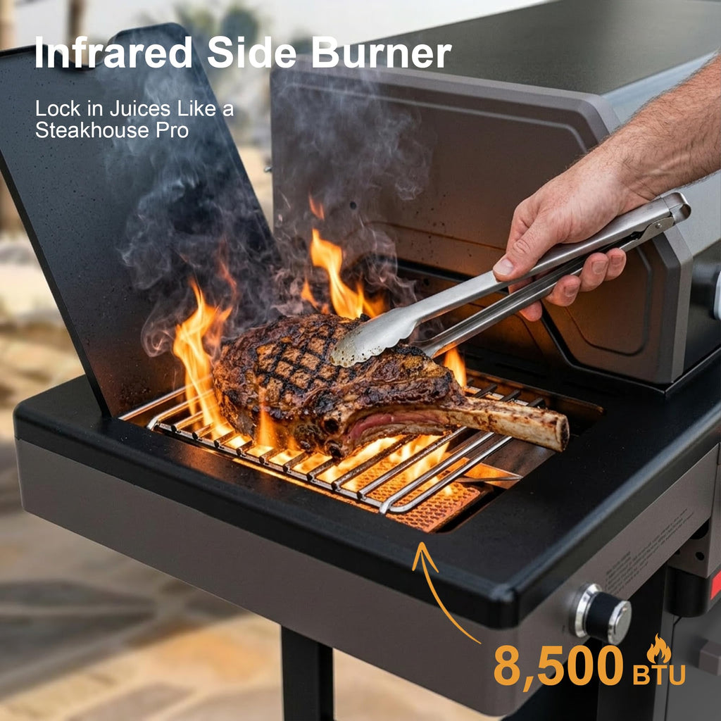 4 Burner Propane Gas Grill with Infrared Side Burner I919774