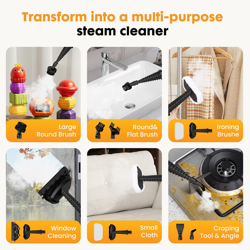 14-in-1 Steam Mop Detachable Handheld Steam Cleaner with 2 Washable Pads A895819