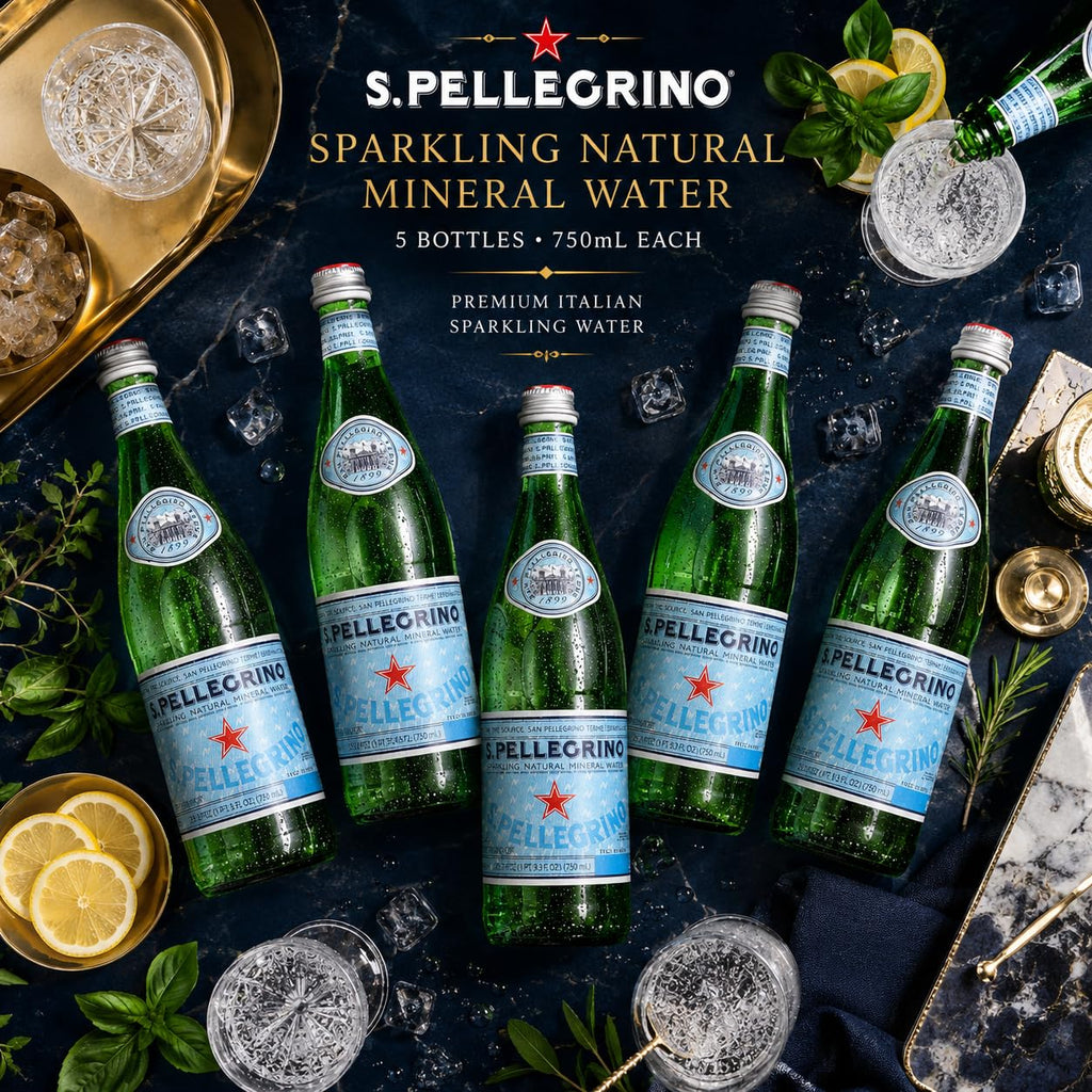 Sparkling Natural Mineral Water 750 mL Glass Bottles 5 Pack Q4627