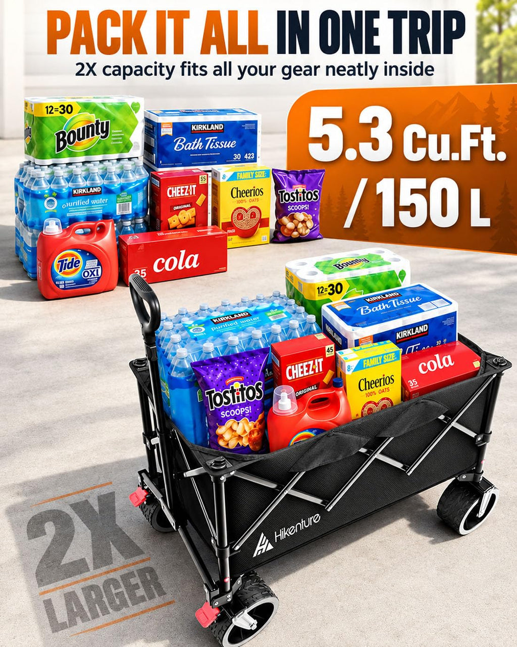 Foldable Beach Wagon with Big Wheels T1194