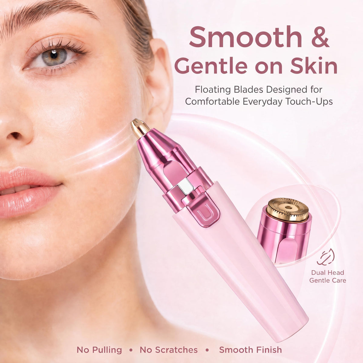 Pink USB Rechargeable Facial Hair Remover F12269