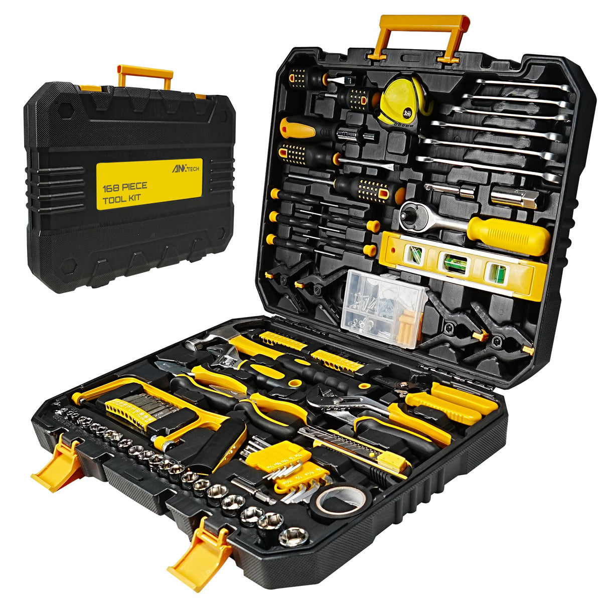 168-Piece Tool Set with Screwdrivers Ratchet Wrenches A4689