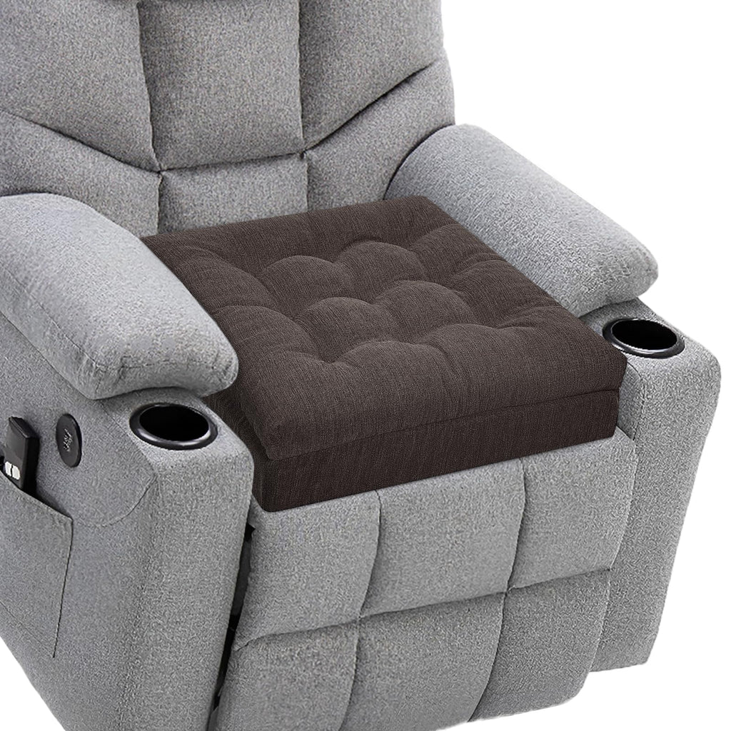 20x20x5 Inch Thick Tufted Dual Layer Chair Cushion Taupe 1P U9690