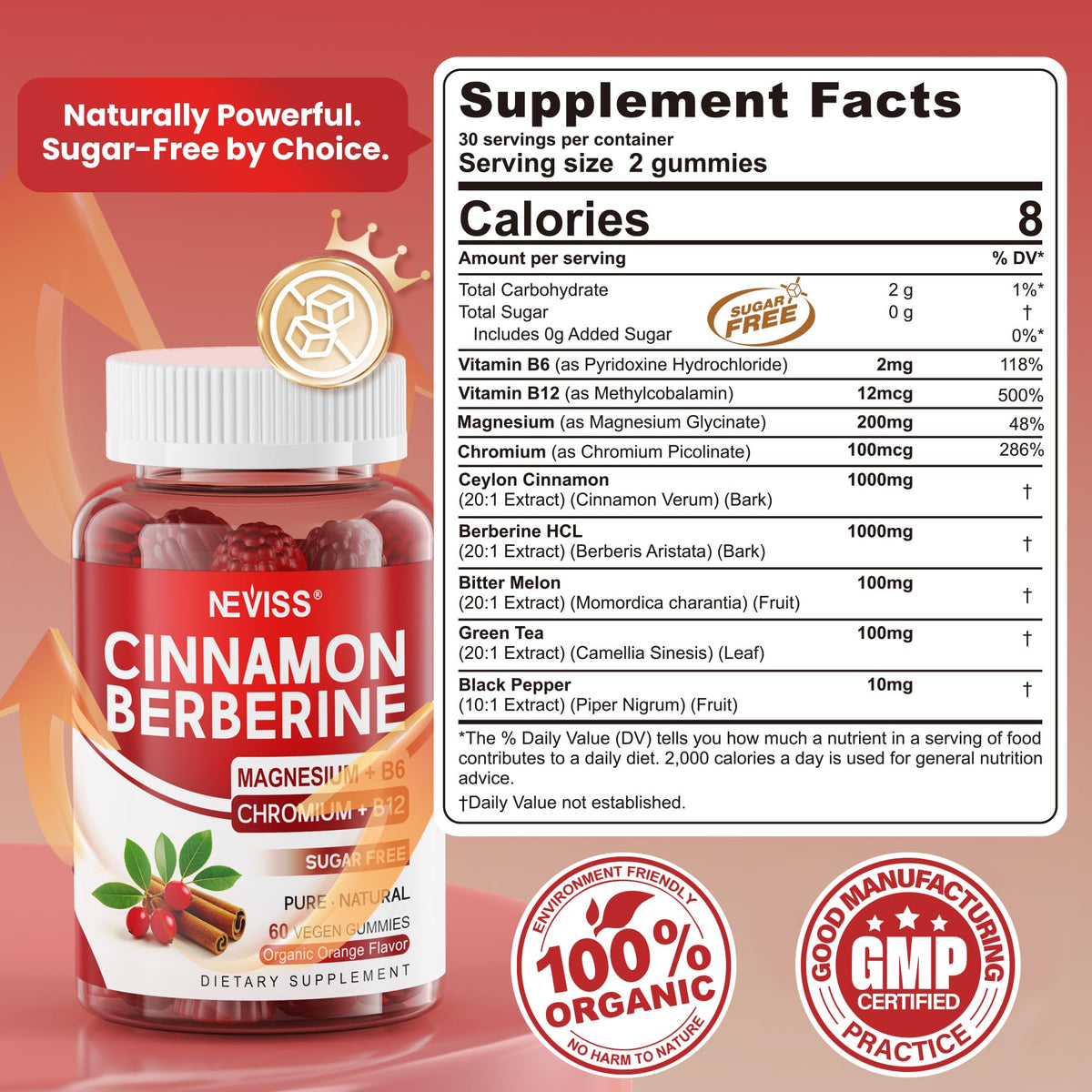 Sugar Free Vegan 2000mg Berberine Gummies H25907