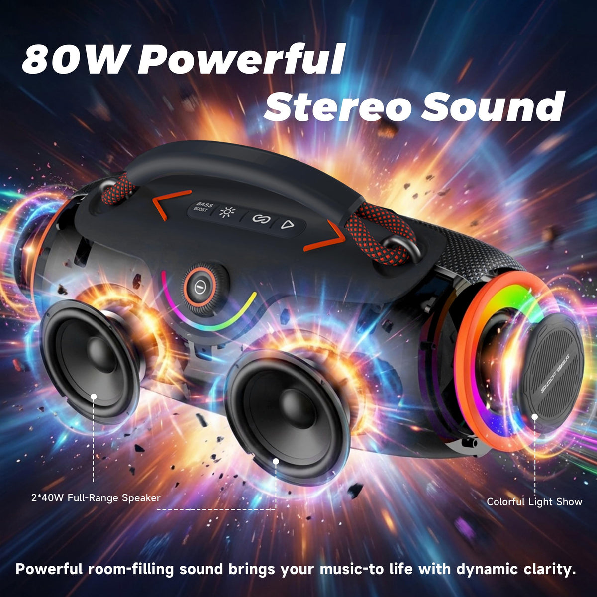 Black Portable Bluetooth Speakers U82048