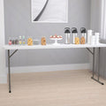 6-Foot Rectangle Granite White Plastic Folding Training Table X974