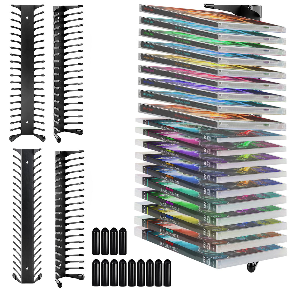 Anti-Drop CD Storage Shelf Wall Mount 4 Pack T9058
