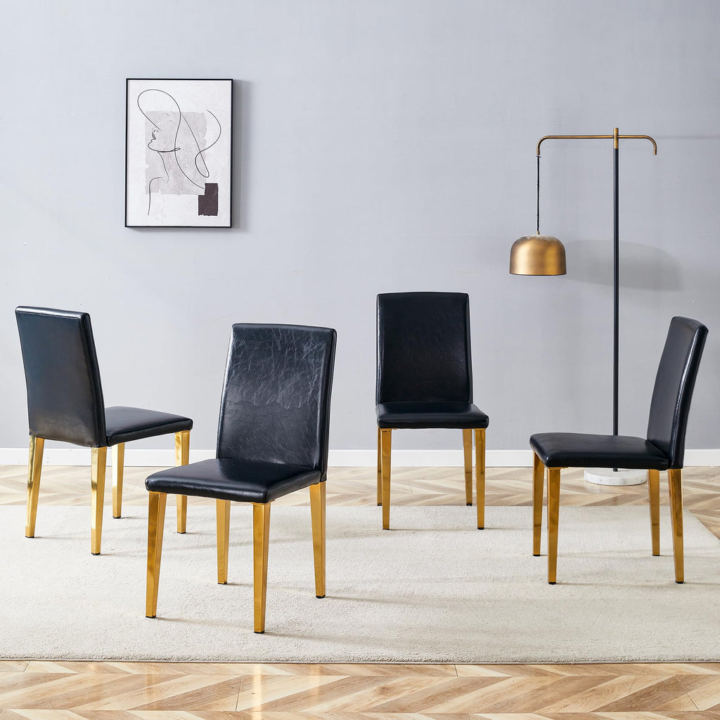 Black Gold Upholstered Dining Chairs Set of 4 Z43190