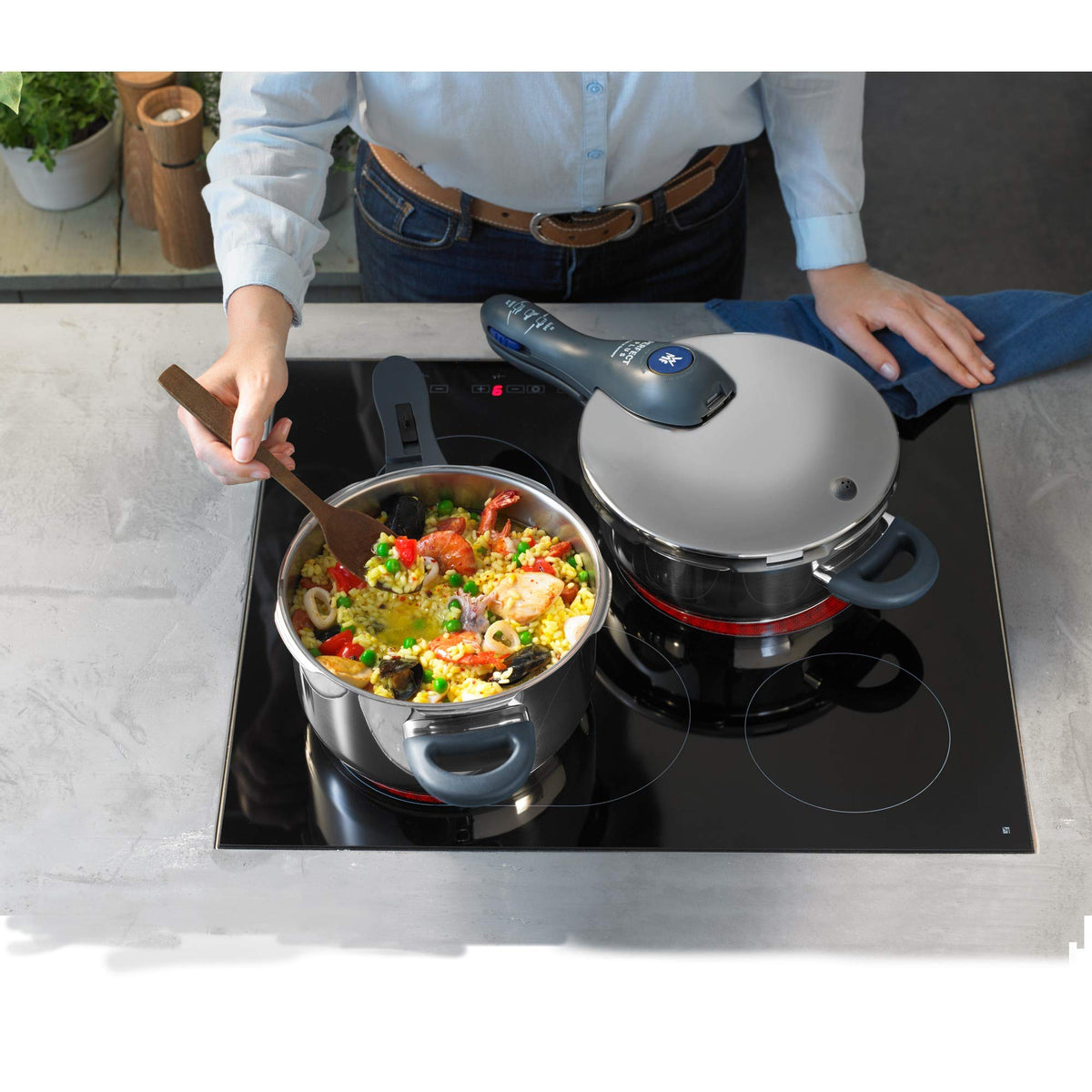 6.5 L Stainless Steel Pressure Cooker Set of 2 X664
