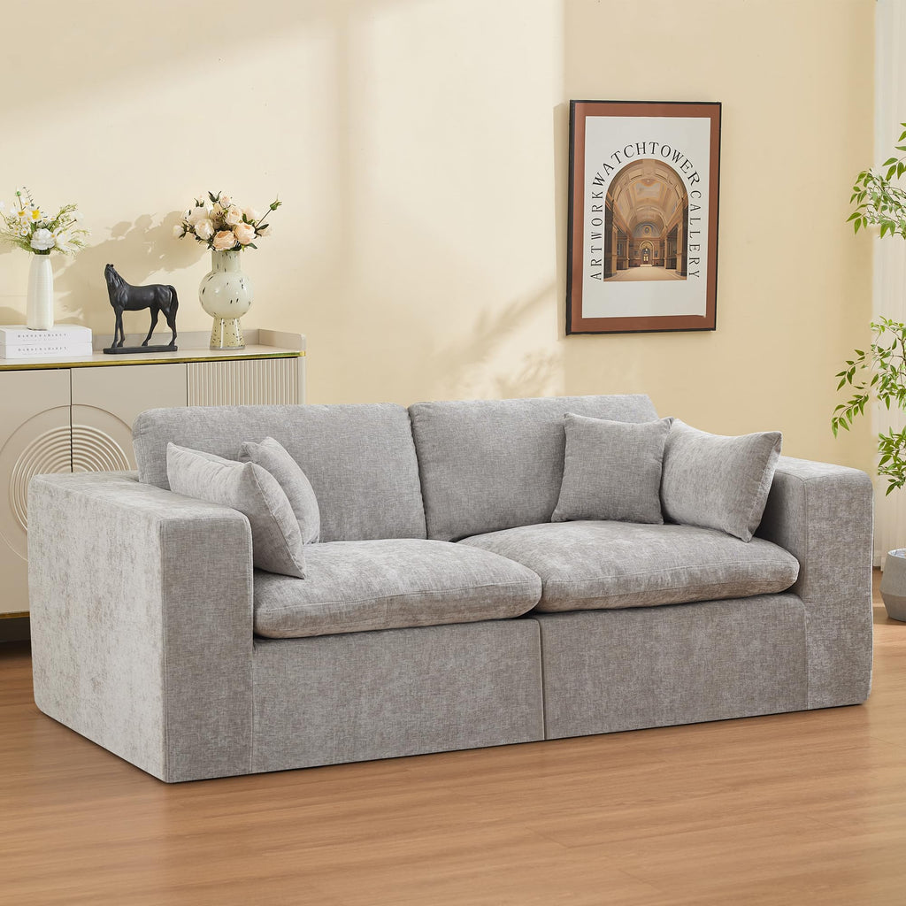 Light Grey Chenille Modular Sectional Sofa O2050