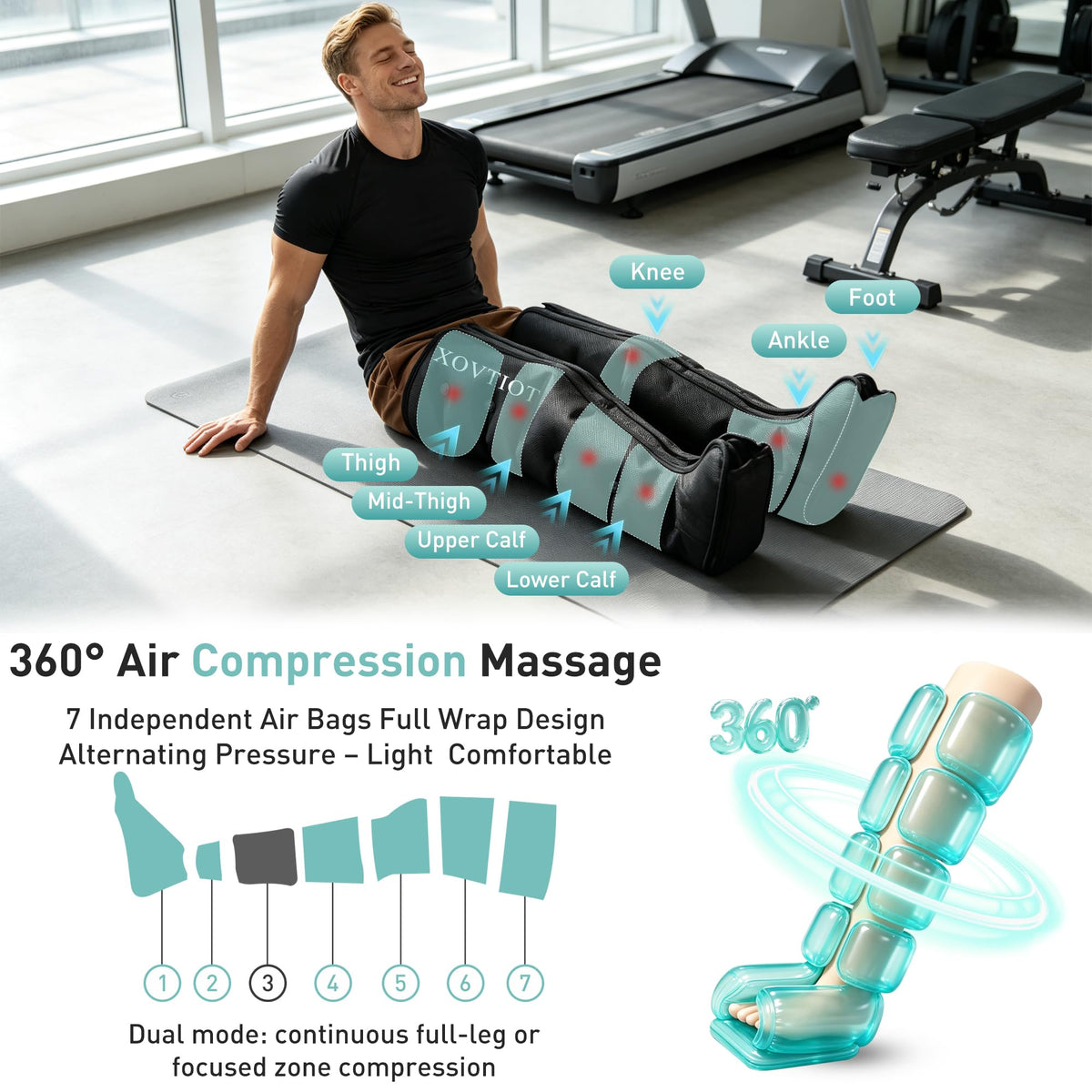 Air Compression Leg Massager with 6 Modes 3 Pressure Levels Q17712