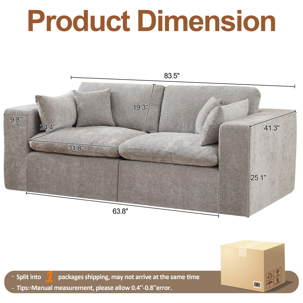 Light Grey Chenille Modular Sectional Sofa O2050