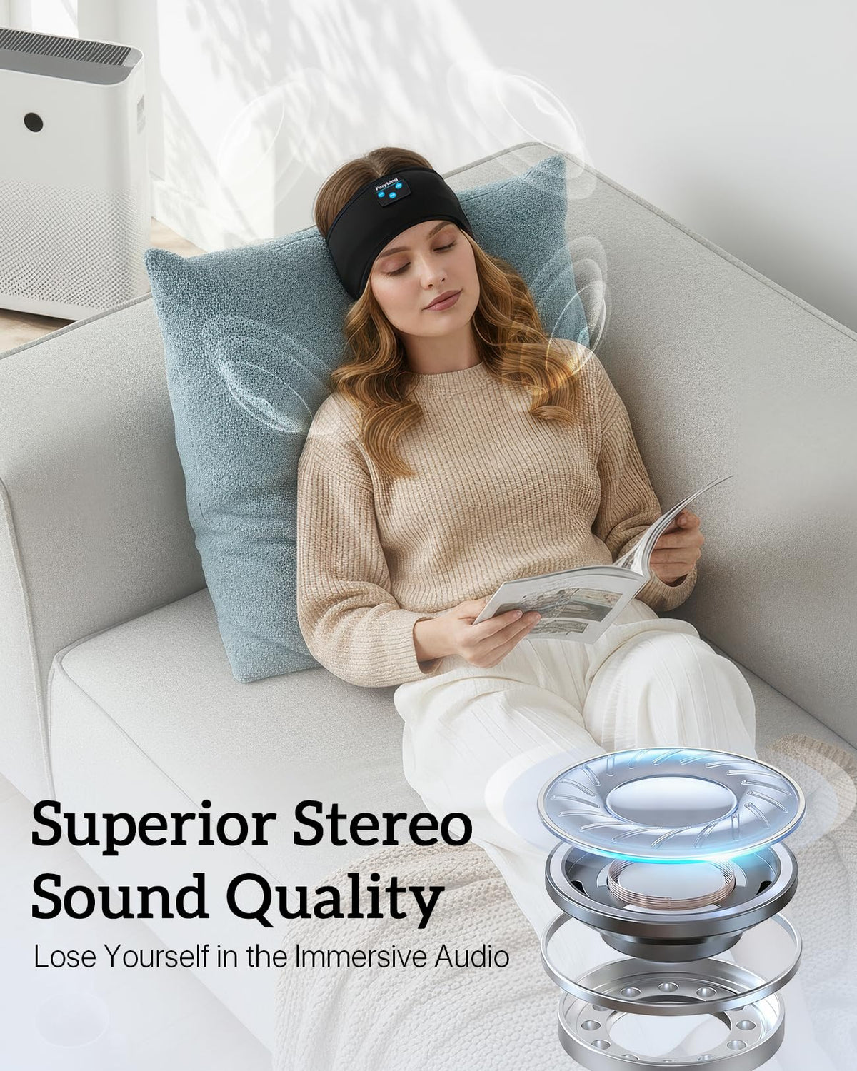 Bluetooth Sleep Headphones with Ultra-Thin Stereo Speakers Y6899