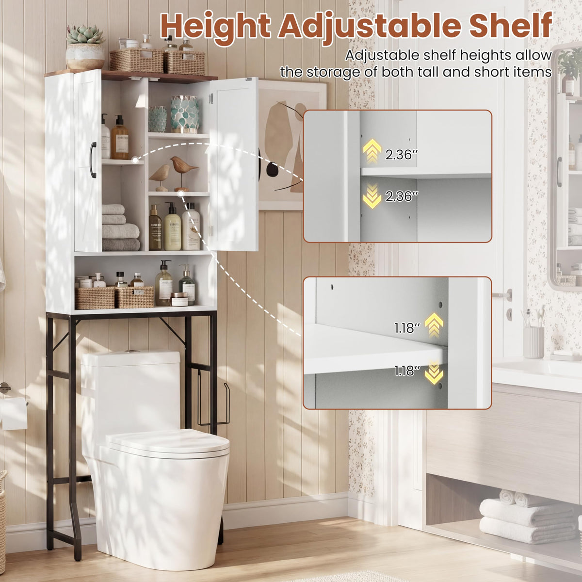 White Over The Toilet Storage Cabinet Y961668