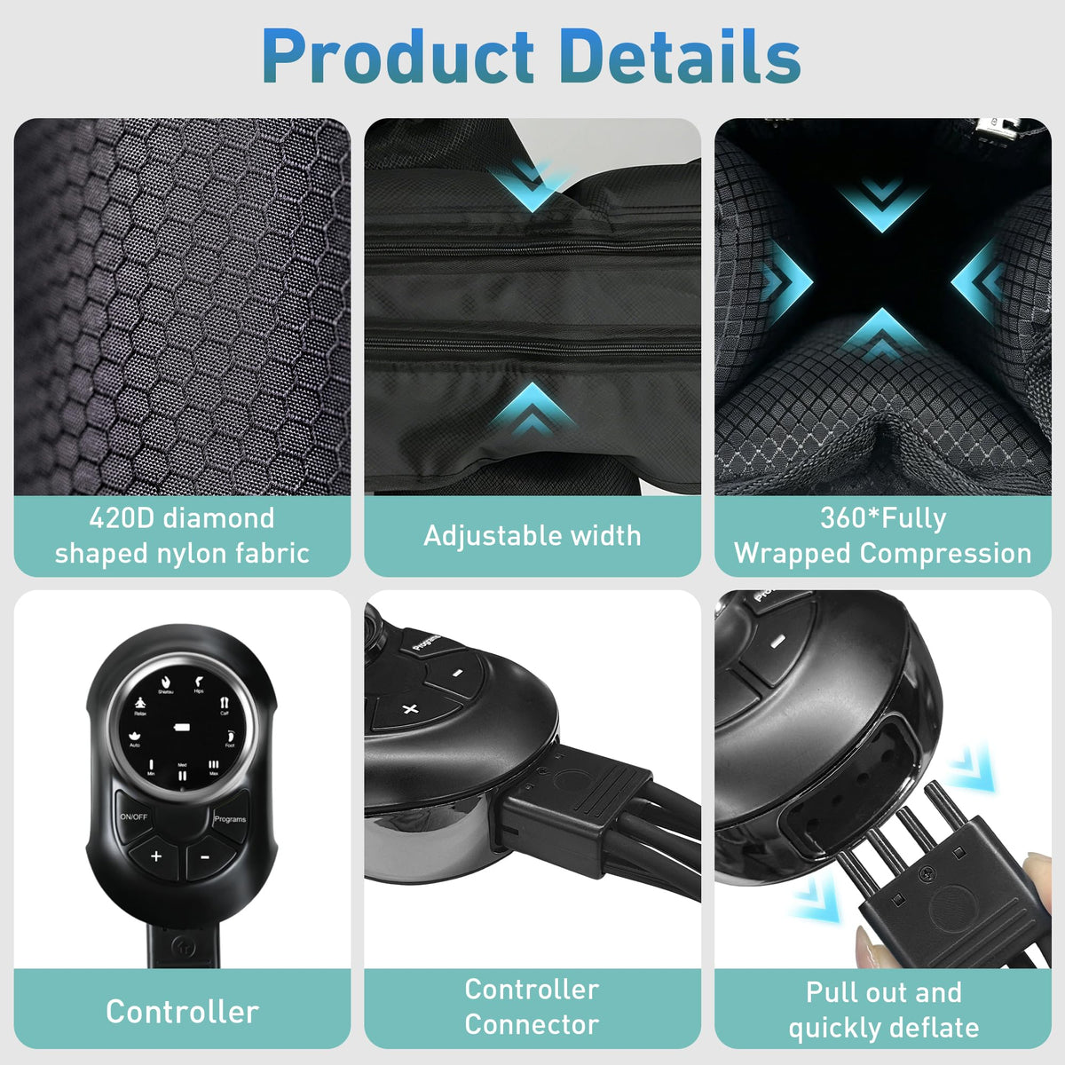 Air Compression Leg Massager with 6 Modes 3 Pressure Levels Q17712