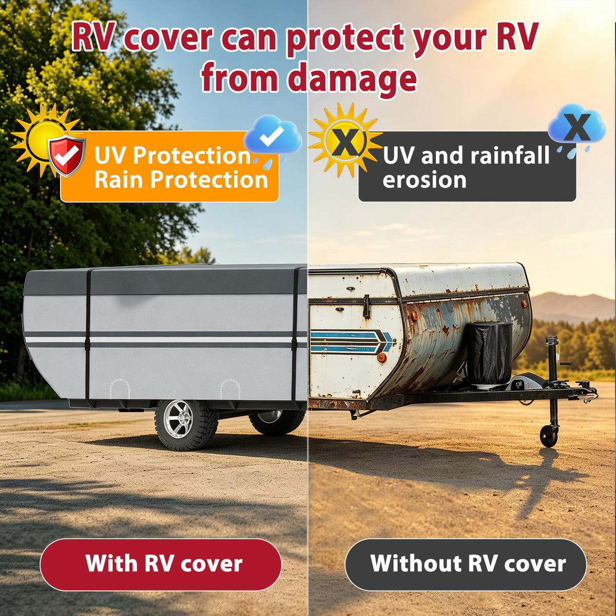 9 Layers Rip-Stop 14-16ft Pop Up Camper Cover J96130
