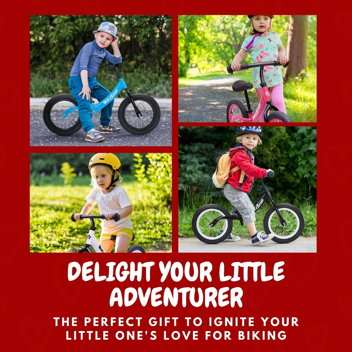 14 Inch Balance Bike with Rubber Air Tires L68956