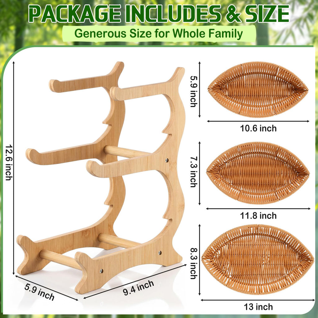 3 Tier Rattan Fruit Basket U418143