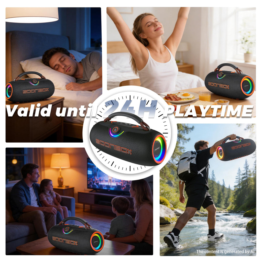 Black Portable Bluetooth Speakers U82048
