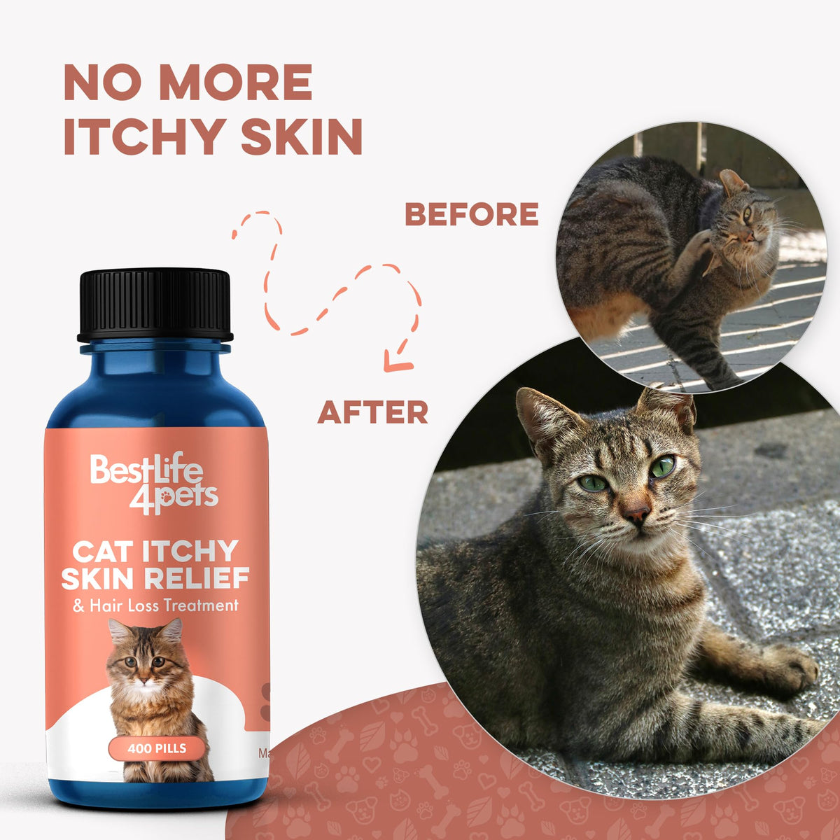 Cat Itchy Skin Relief & Hair Loss Treatment 400 Pills D780894