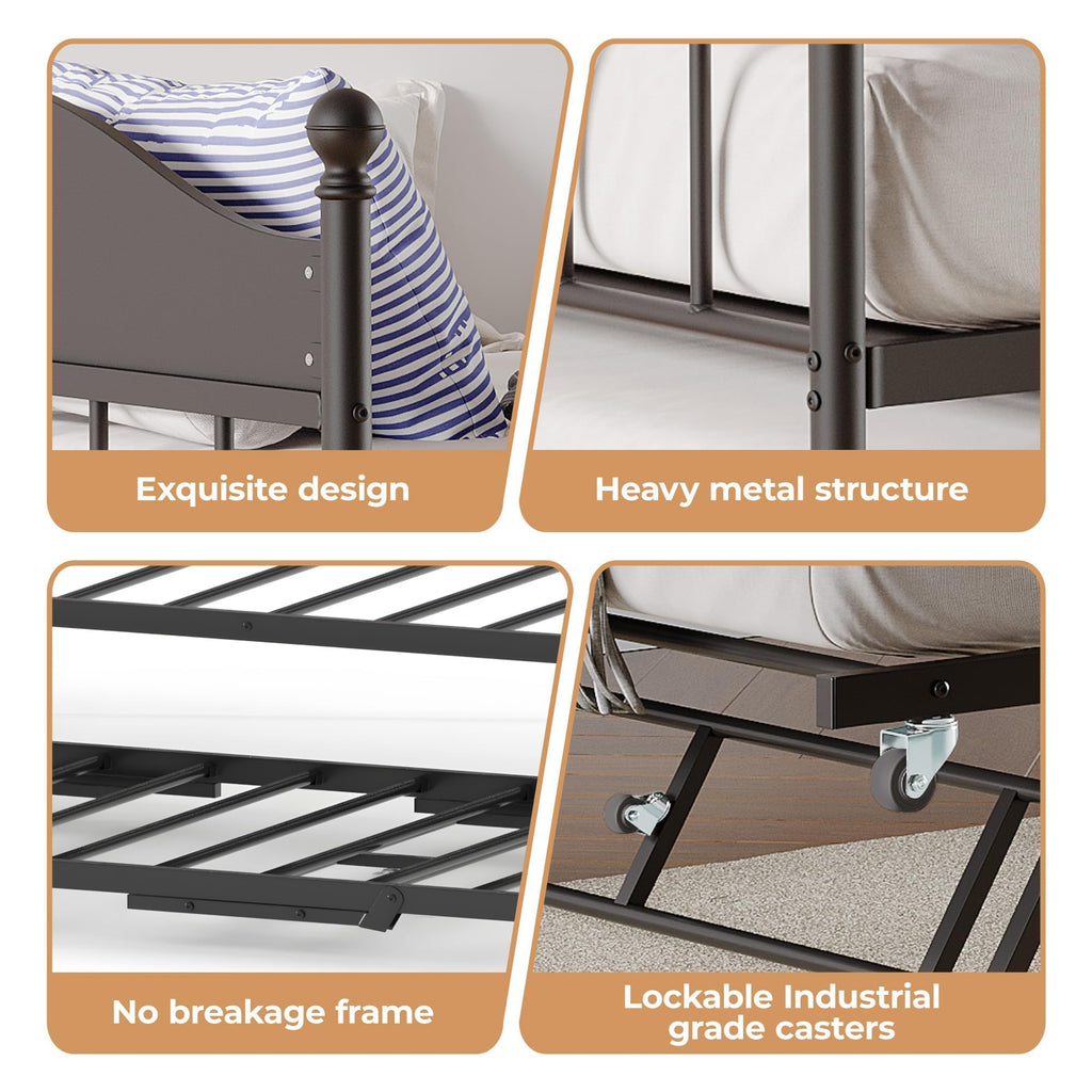 Black Daybed with Pop Up Trundle Z3384