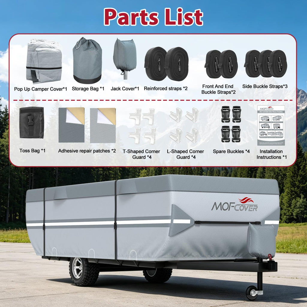 9 Layers Rip-Stop 14-16ft Pop Up Camper Cover J96130