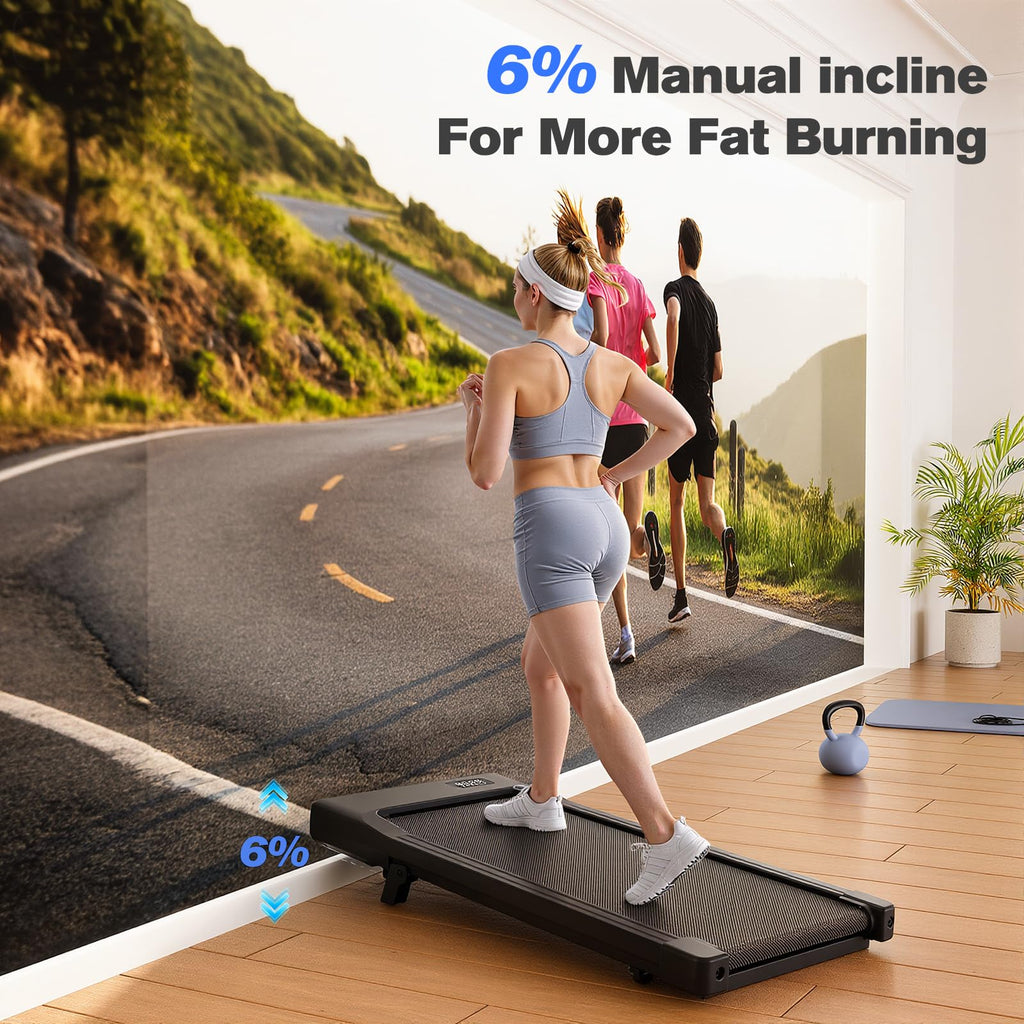 Walking Pad with Incline, 2.5 HP Under Desk Treadmill, 300 lbs Capacity H745520