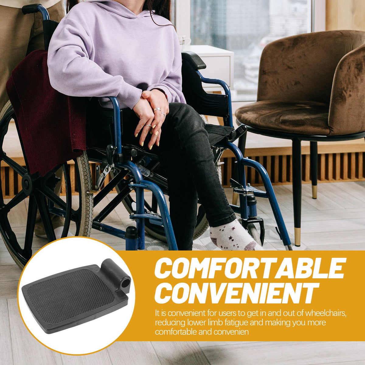 Heavy Duty Wheelchair Footplates Plastic Footrest Pair N140