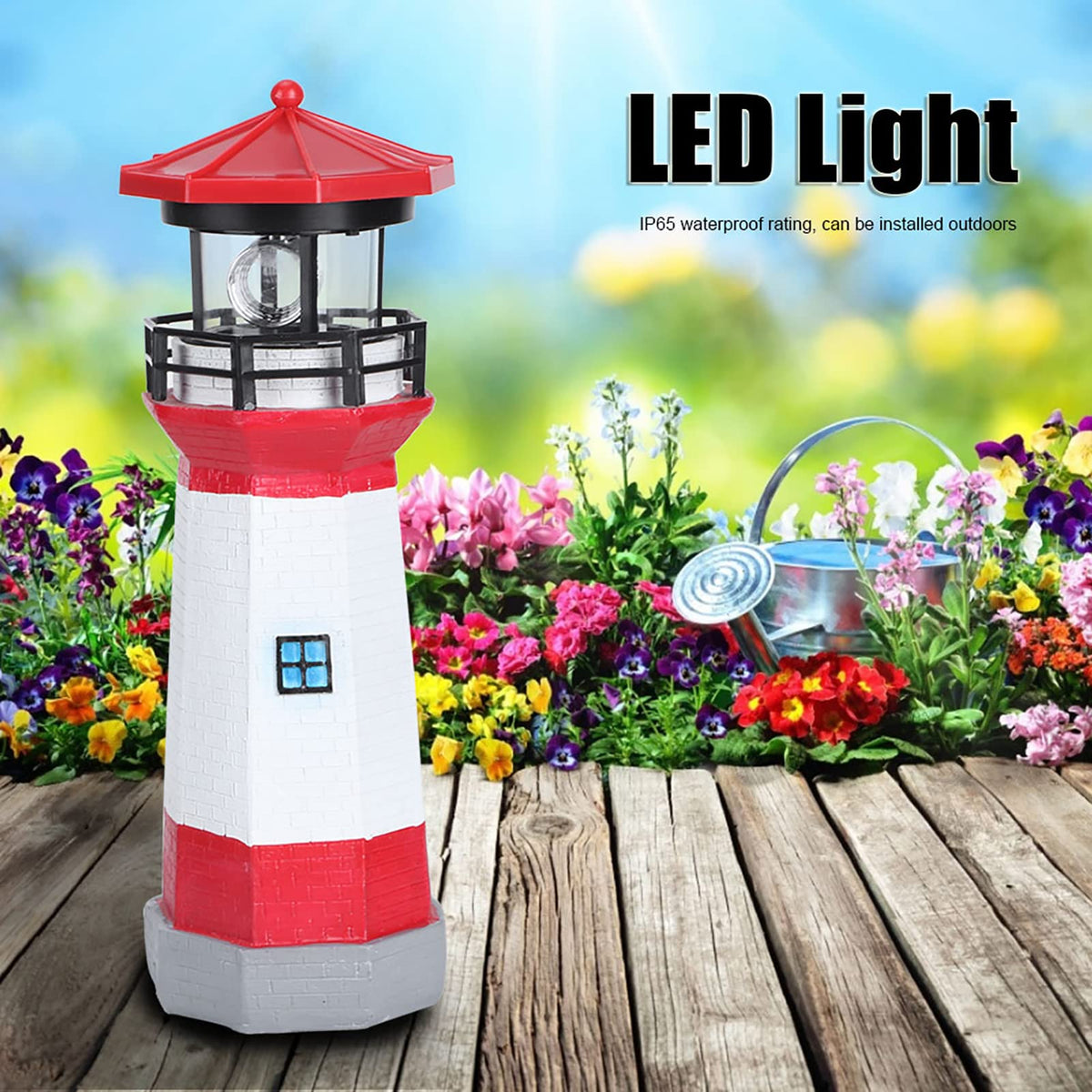 Solar Powered LED Lighthouse E228606