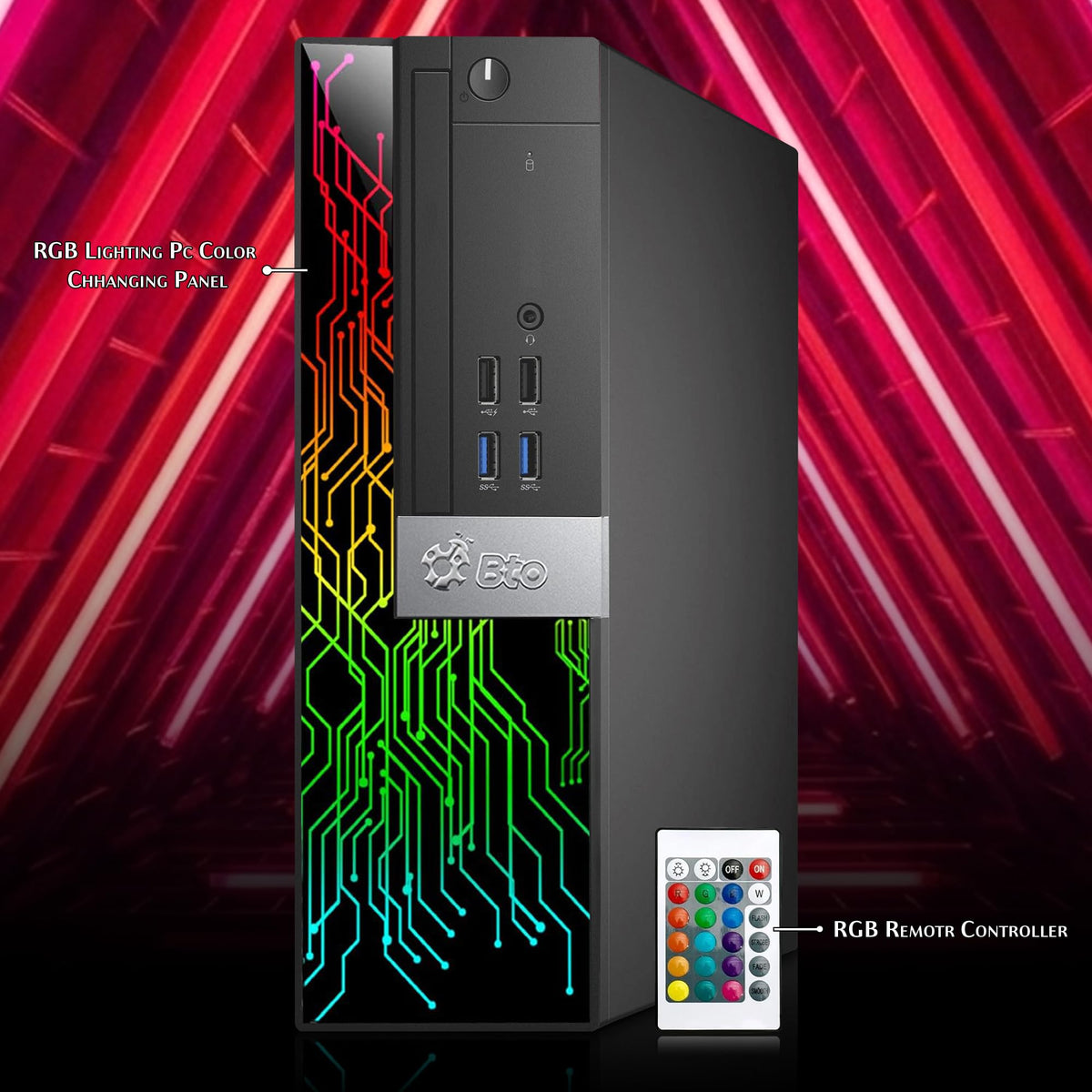 RGB Gaming Desktop PC Intel Core i5 16GB RAM 512GB SSD E71295