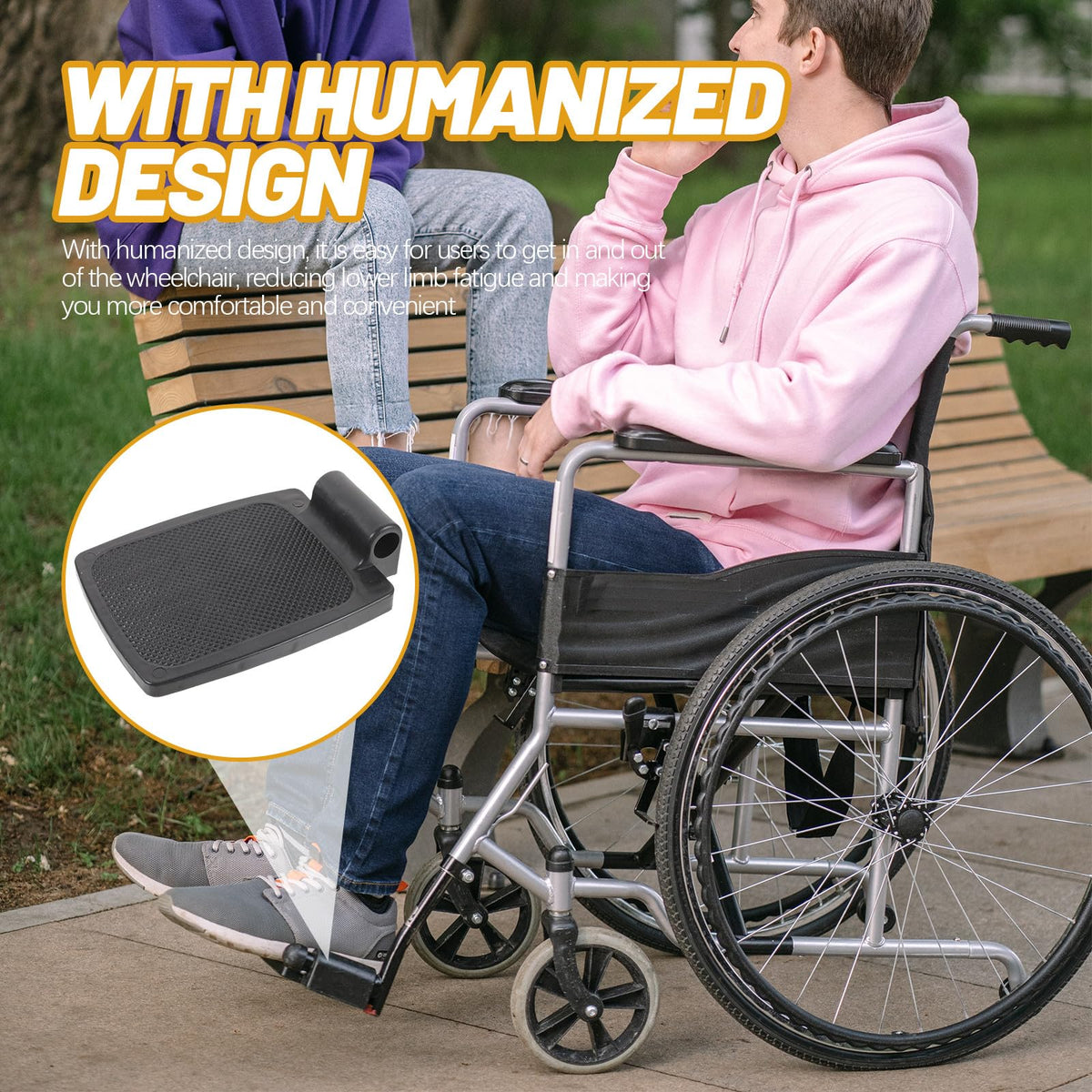 Heavy Duty Wheelchair Footplates Plastic Footrest Pair N140