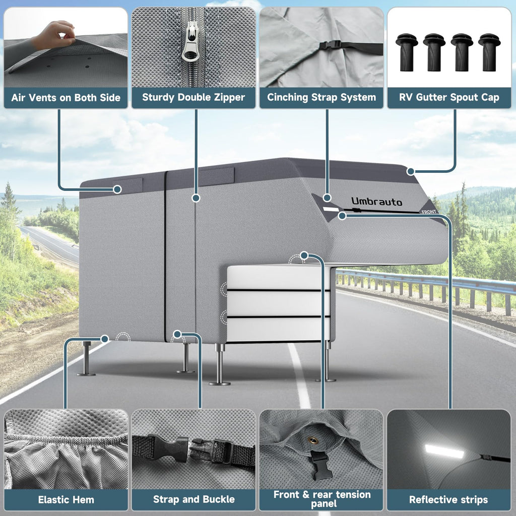 7-Layer Anti-Tear Truck Camper Cover with Gutter Cover C41123