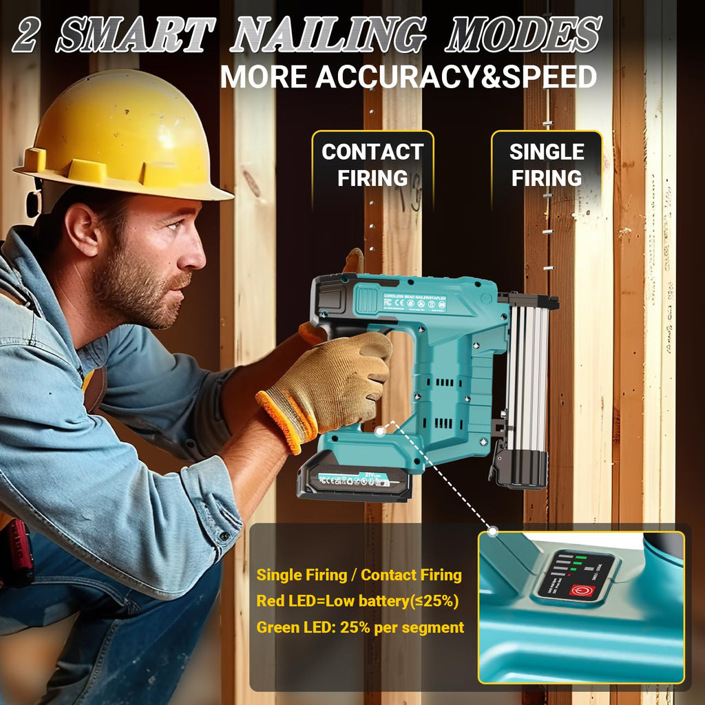 Cordless 2-in-1 21V Electric Nail Gun with Battery L52007