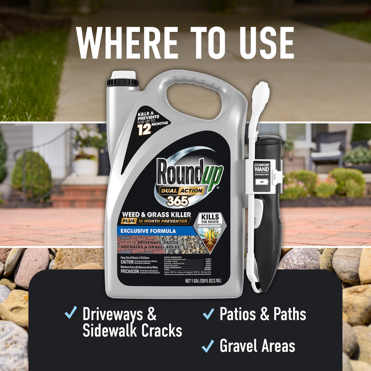 Weed & Grass Killer Plus 12 Month Preventer, 1 gal., Wand (Pack of 4) H307693