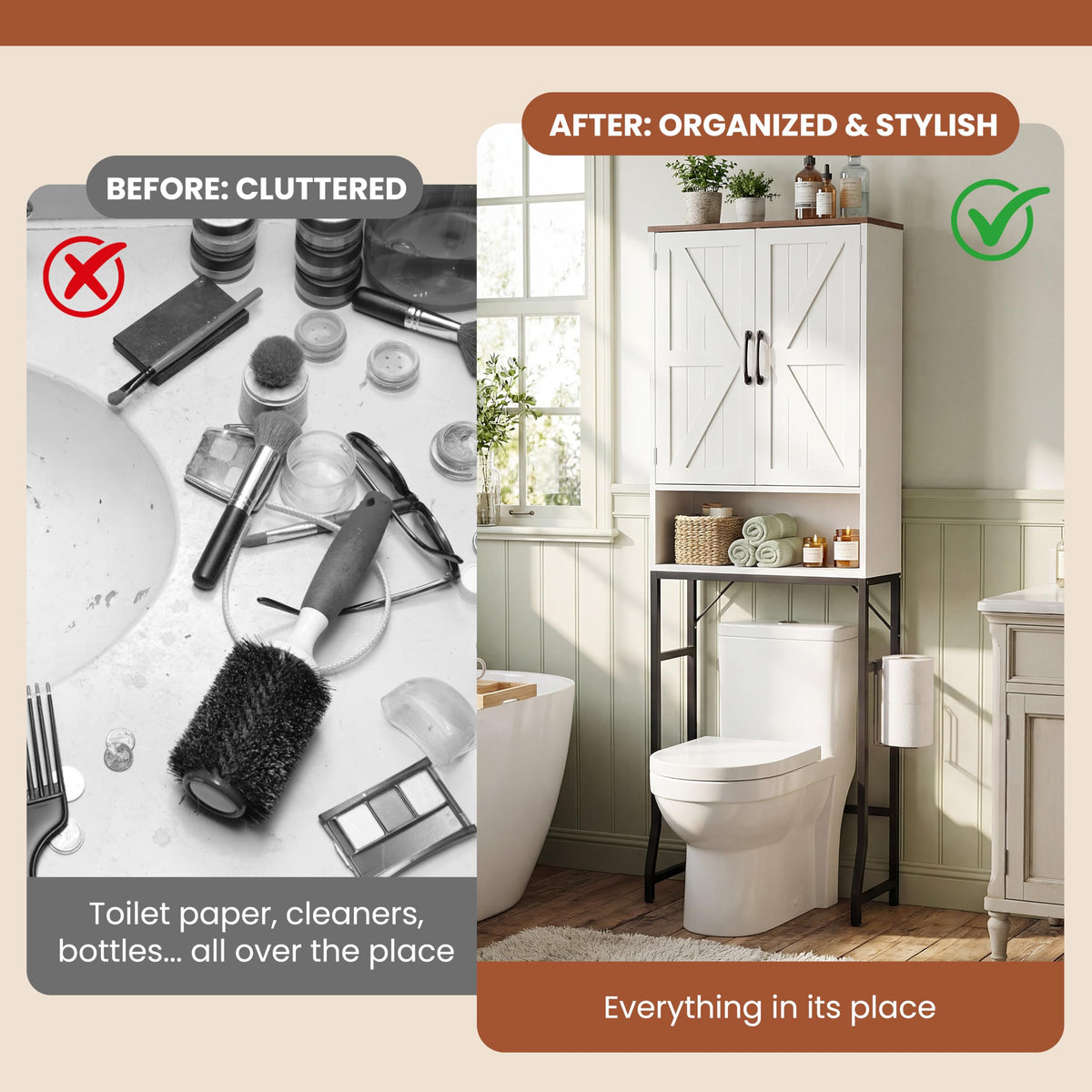 White Over The Toilet Storage Cabinet Y961668