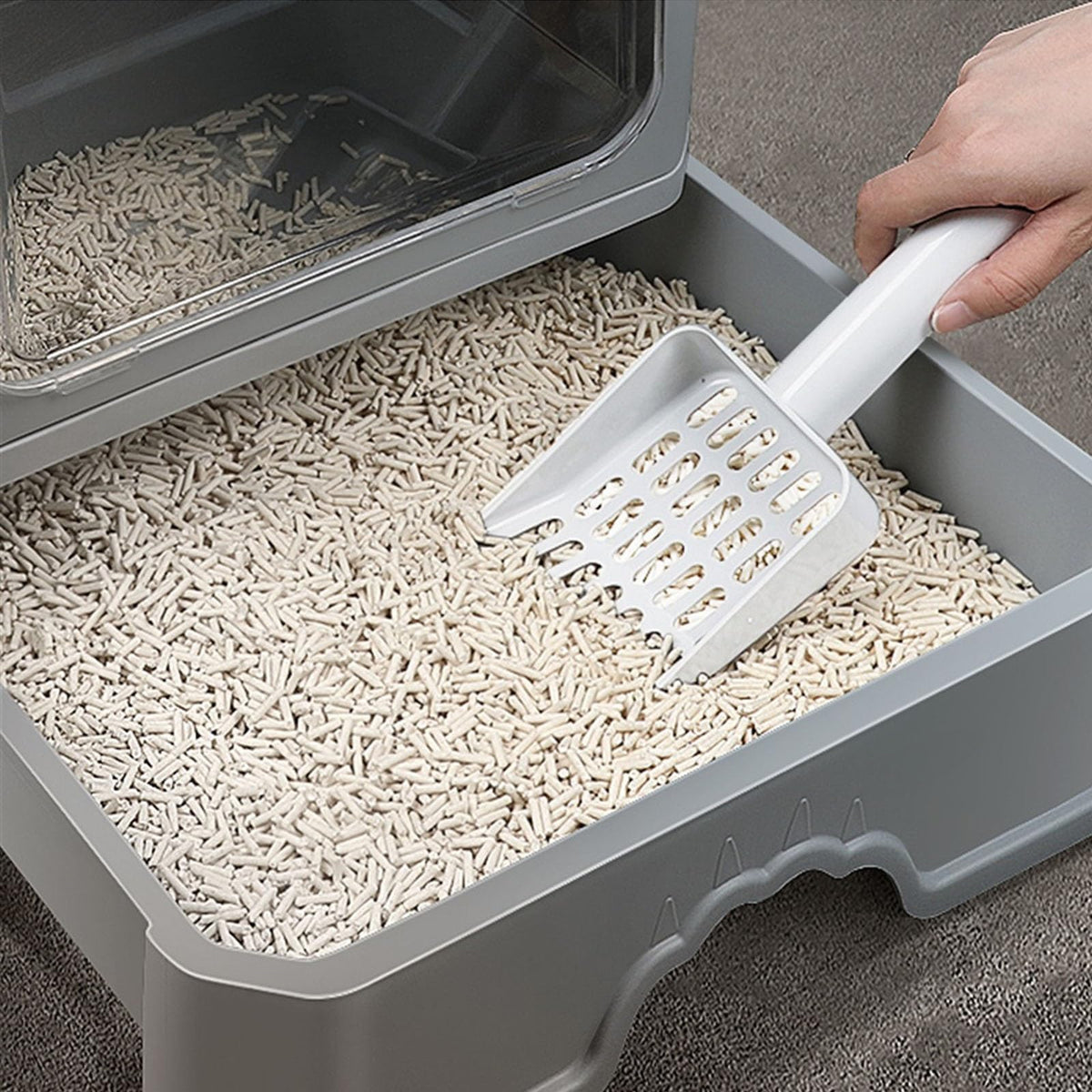 Foldable Enclosed Cat Litter Box with Lid U140930