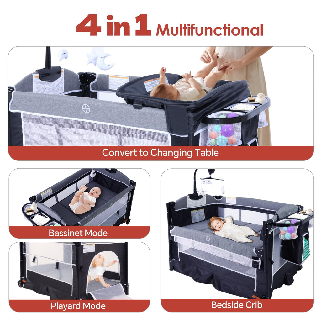 4 in 1 Portable Playard Baby Bassinet Q62628