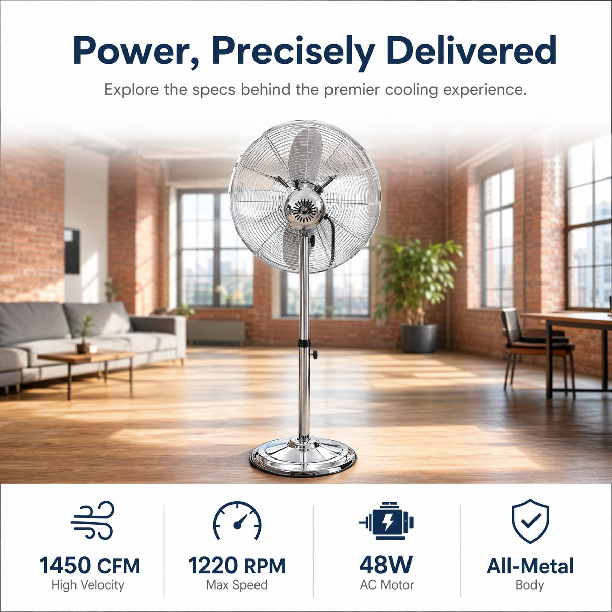 16-Inch 3-Speed Oscillating Pedestal Fan T39615