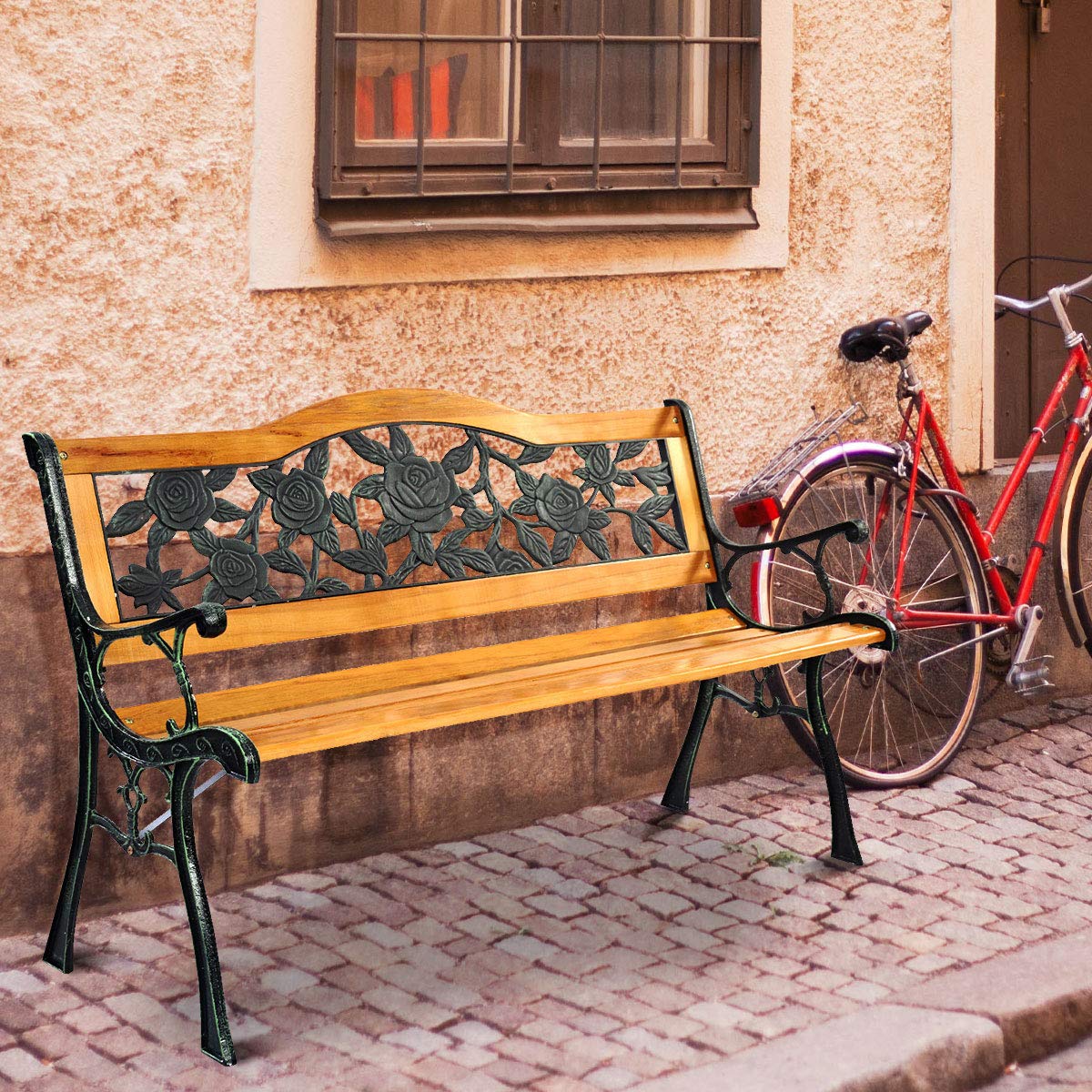 50 Inch Hardwood Frame Patio Bench P198