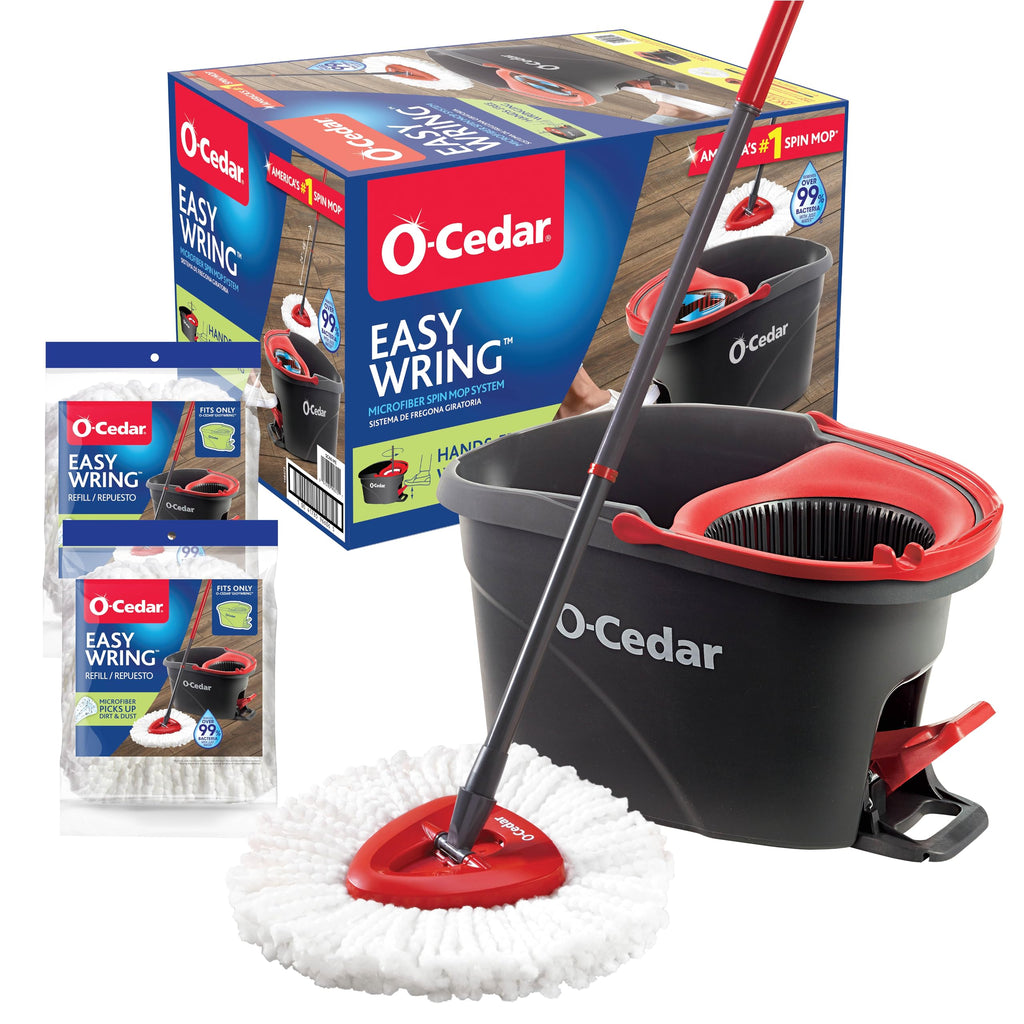 Microfiber Spin Mop & Bucket Floor Cleaning System with 2 Refills U741566