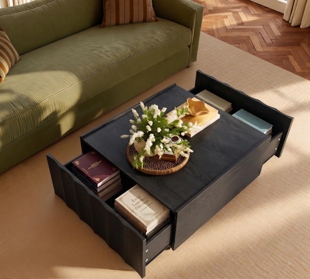 Square Coffee Table with Storage V173709