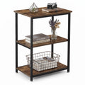 Tall End Side Table with 3-Tier Storage Shelf L558