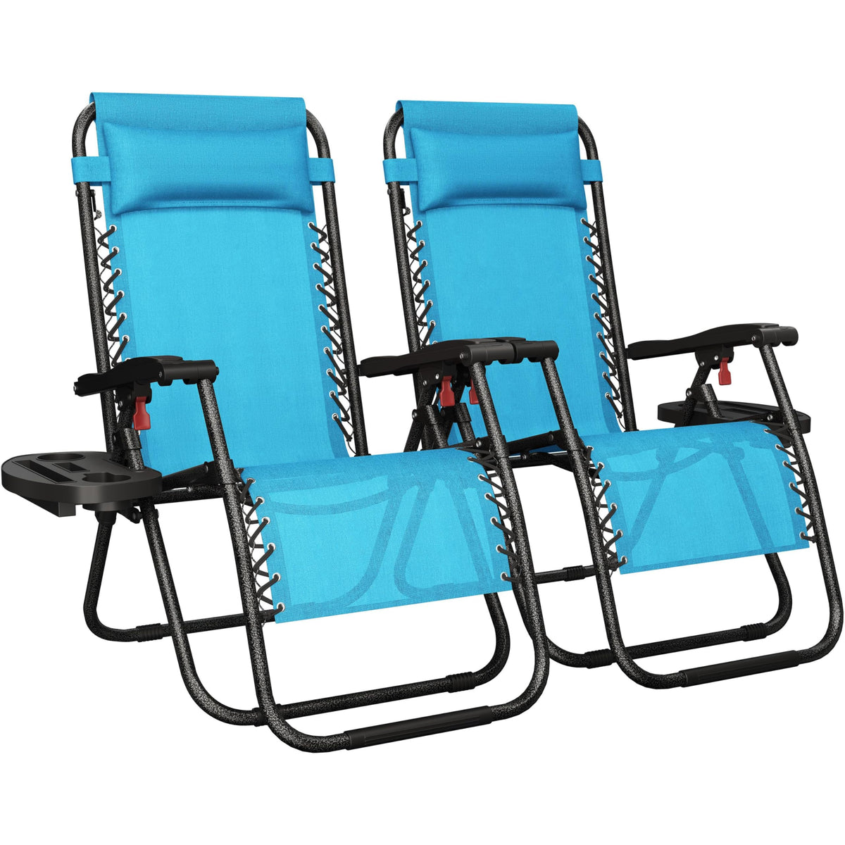 Light Blue Set of 2 Adjustable Zero Gravity Recliners F587