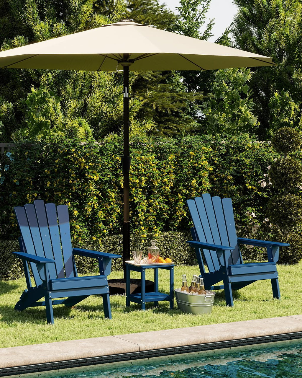 Blue Folding Adirondack Chairs Set of 2 I586
