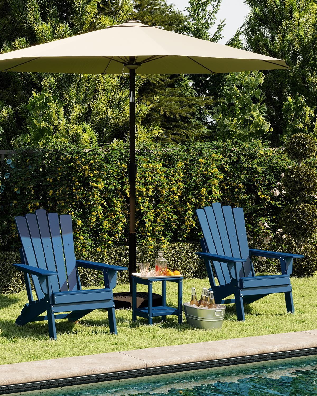 Blue Folding Adirondack Chairs Set of 2 I586