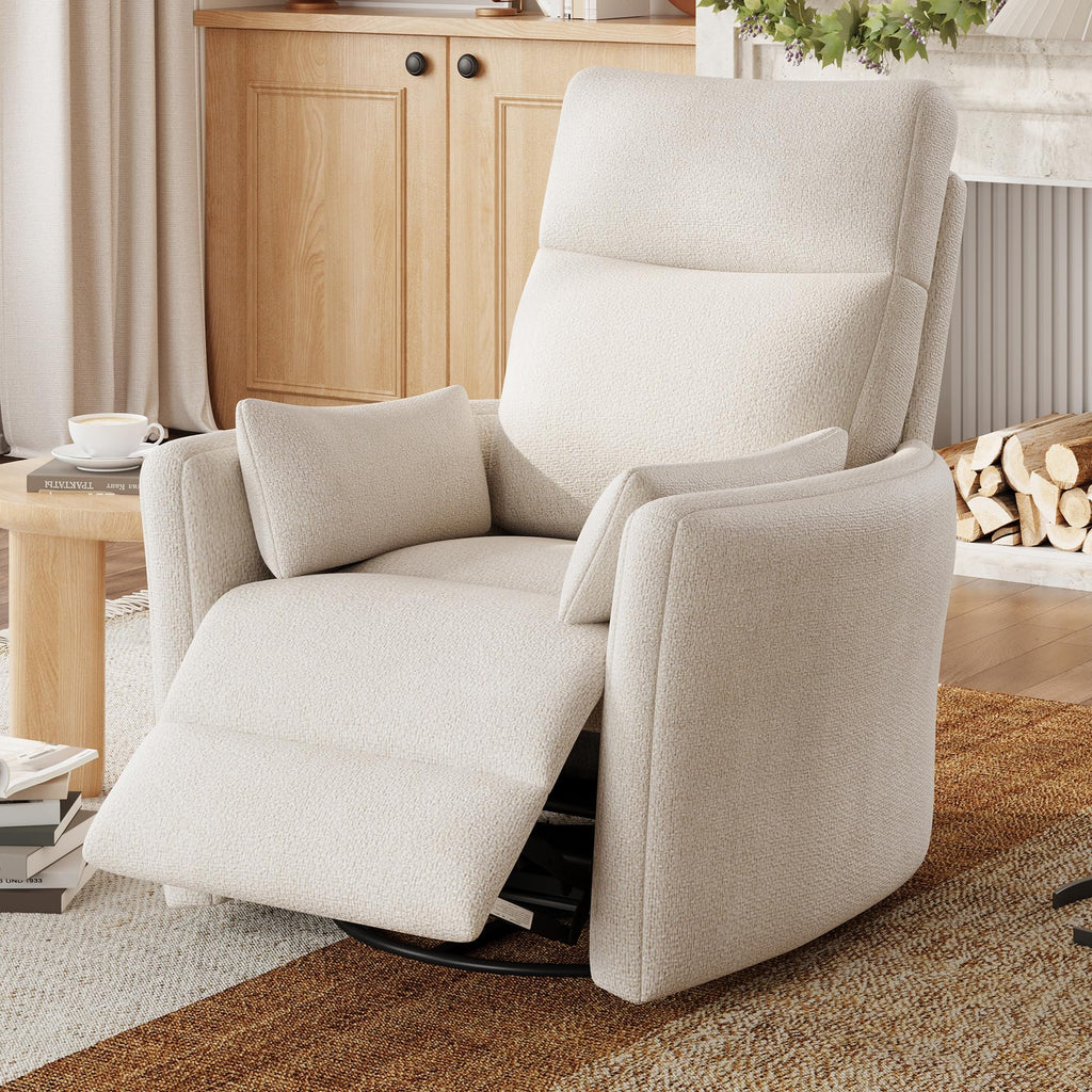 360 Swivel Chenille Recliner Chair with 2 Pillows H36177