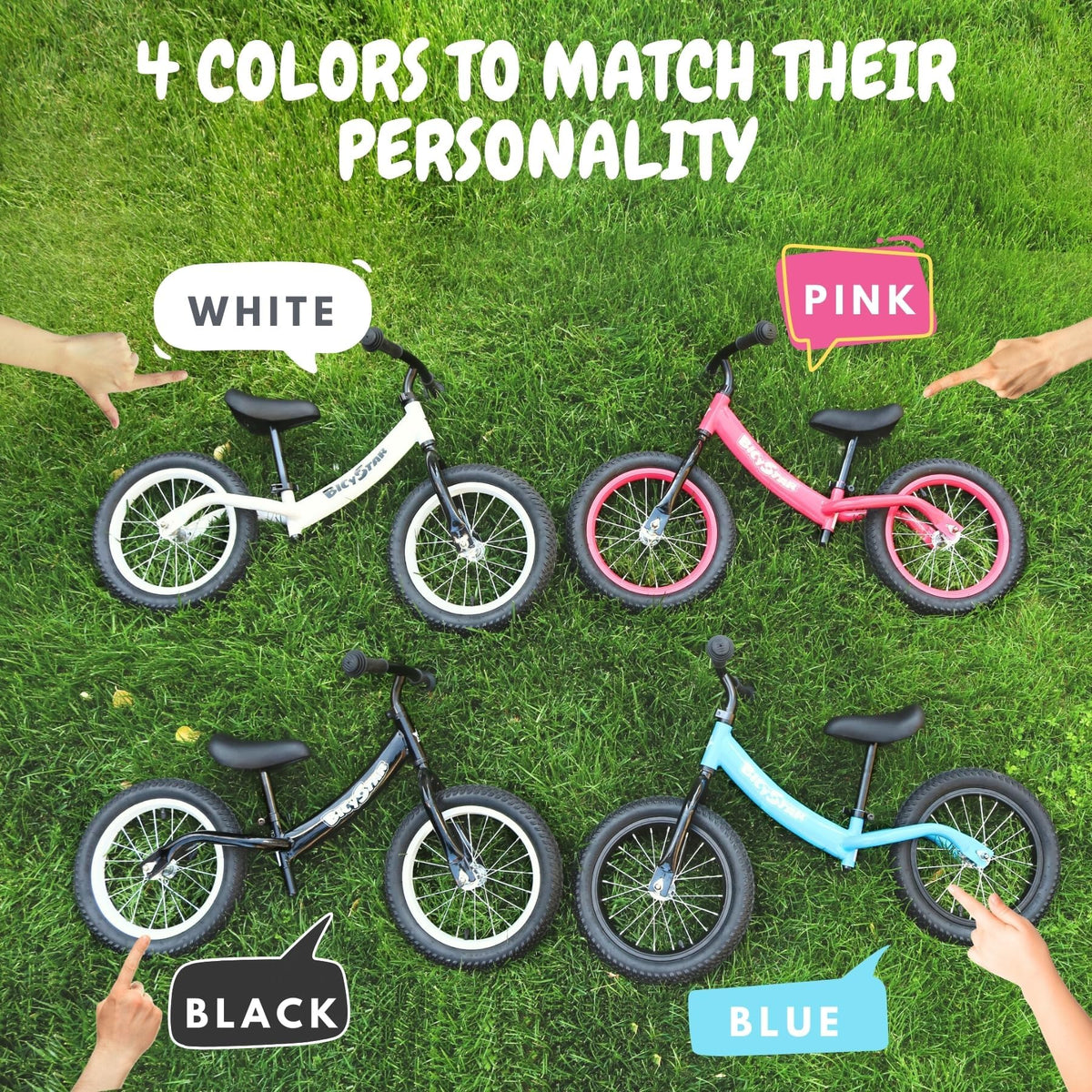 14 Inch Balance Bike with Rubber Air Tires L68956